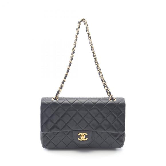 CHANEL Matelasse Double Flap Shoulder Bag in Lambskin Leather, Black, Women's... - Picture 1 of 12